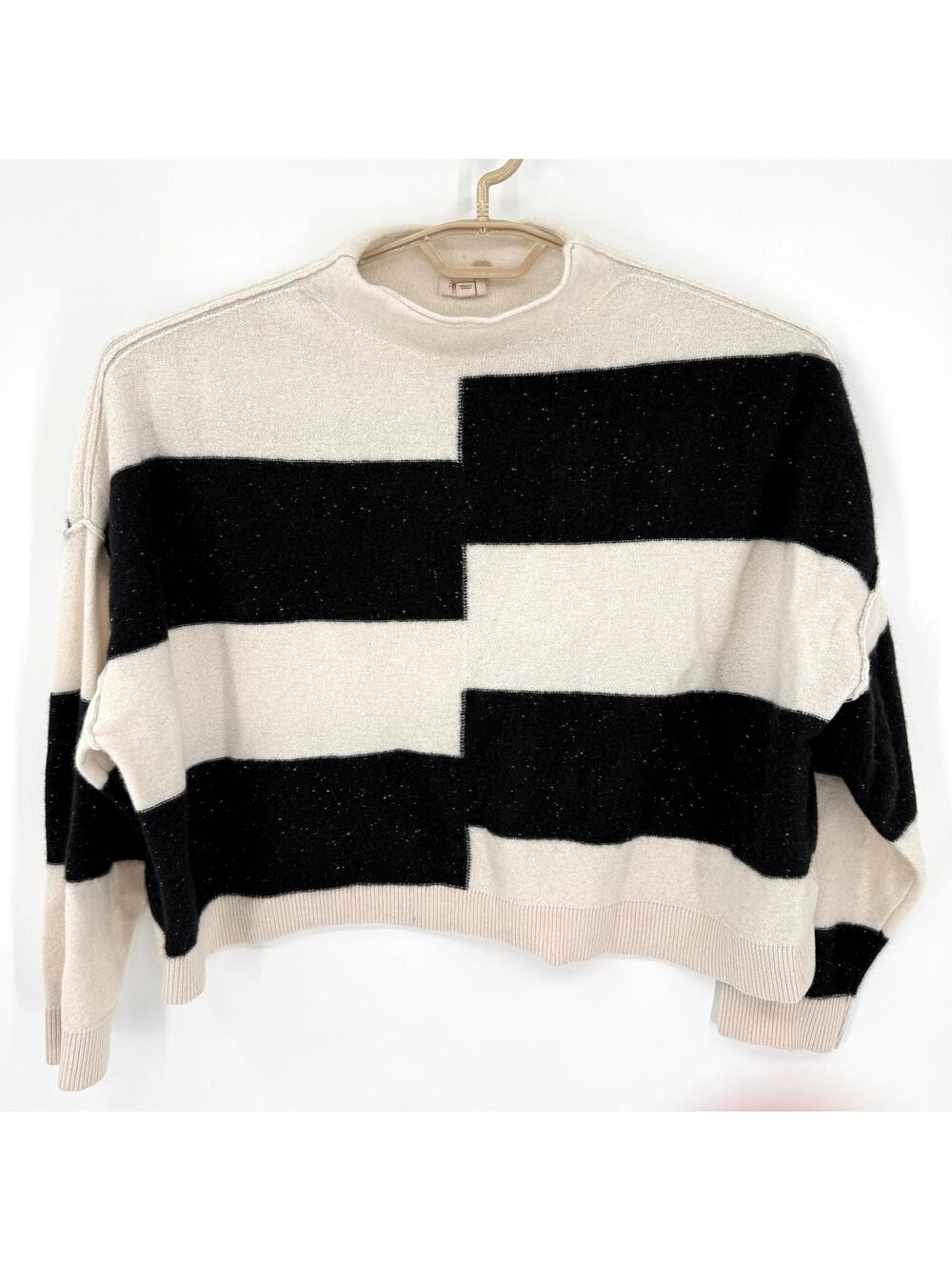 Pilcro Anthropologie Alani 100% Cashmere Roll Neck Boxy Sweater Crop Size XL